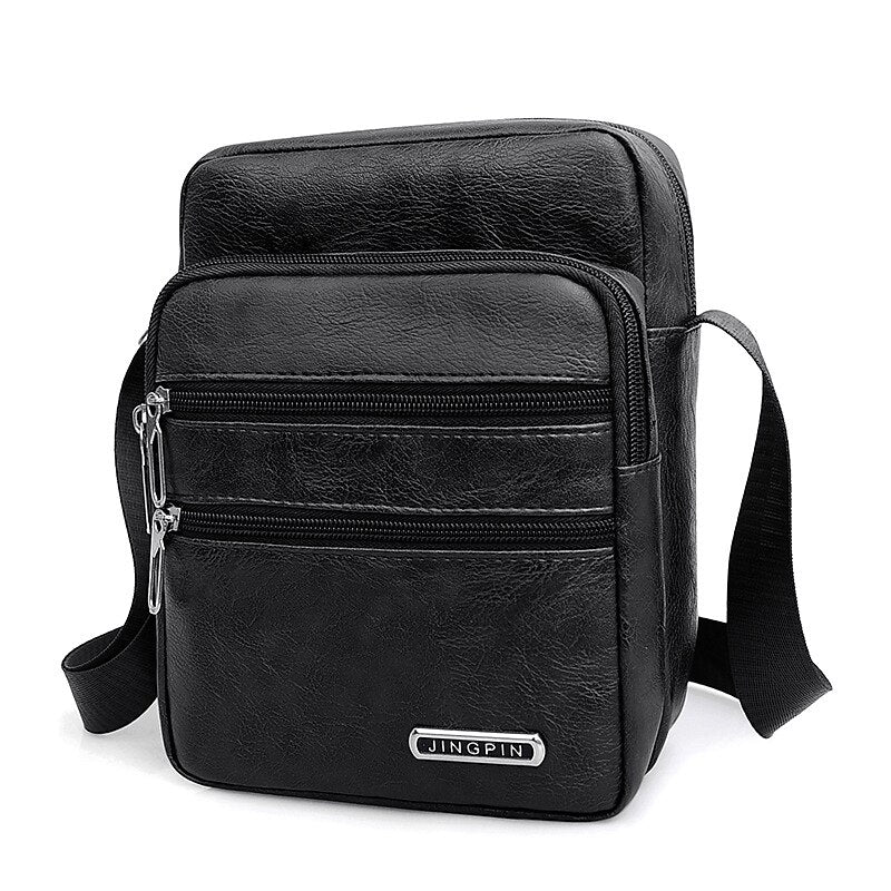 Nuevo bolso bandolera para hombre de alta calidad y gran capacidad, hecho de cuero PU