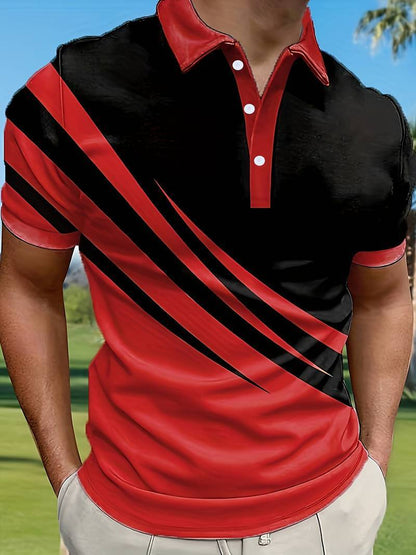 🔥Poslední den – sleva 50 %【S–6XL】Vysoce kvalitní letní pruhované pánské polo tričko s krátkým rukávem,  stylové a snadno kombinovatelné