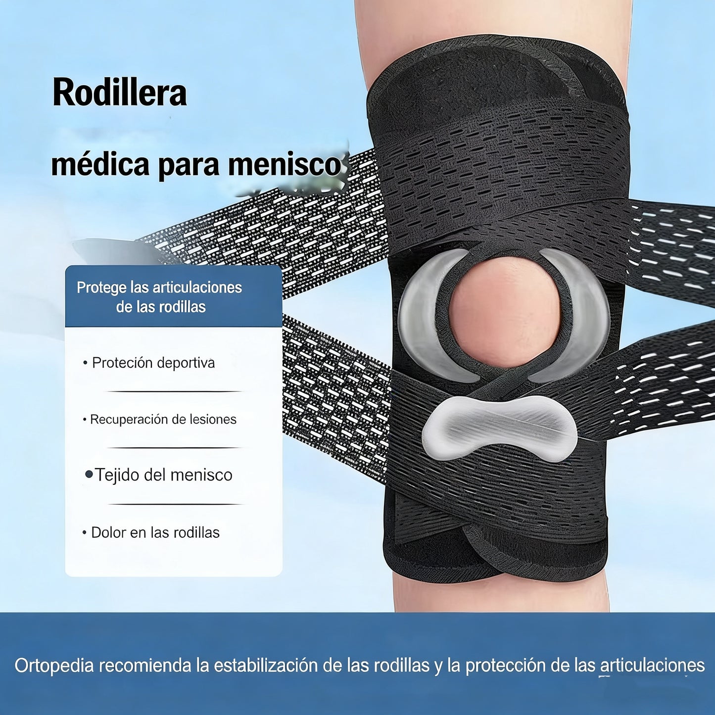 🦵Rodilleras con doble resorte, adecuadas para correr, andar en bicicleta, juegos con pelota y otros deportes.