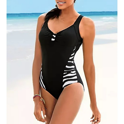 🏖️🩱【M–5XL】Nové lehké dámské nadměrné plavky s potiskem, rychleschnoucí a prodyšný materiál.