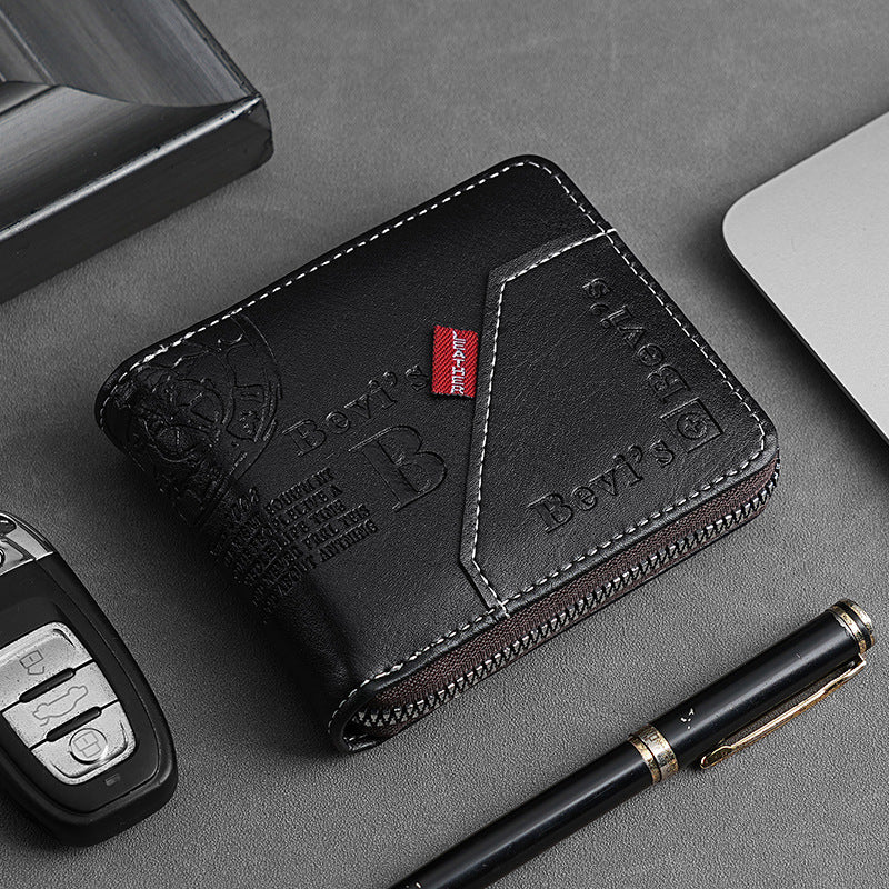 🔥🔥【Kupite 1, dobite 1 gratis】Nova in elegantna moška kratka denarnica z zadrgo v retro slogu.