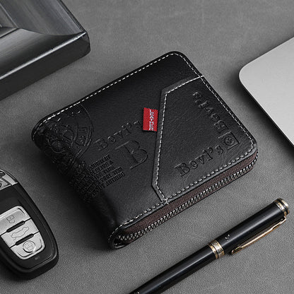 🔥🔥【Kupite 1, dobite 1 gratis】Nova in elegantna moška kratka denarnica z zadrgo v retro slogu.