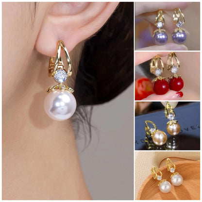 ✨ Nuevos pendientes de plata con perla de lujo 2025, pendientes elegantes y versátiles