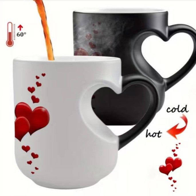 ⏰Valentinova keramična skodelica v obliki srca, ki spreminja barvo💝✨
