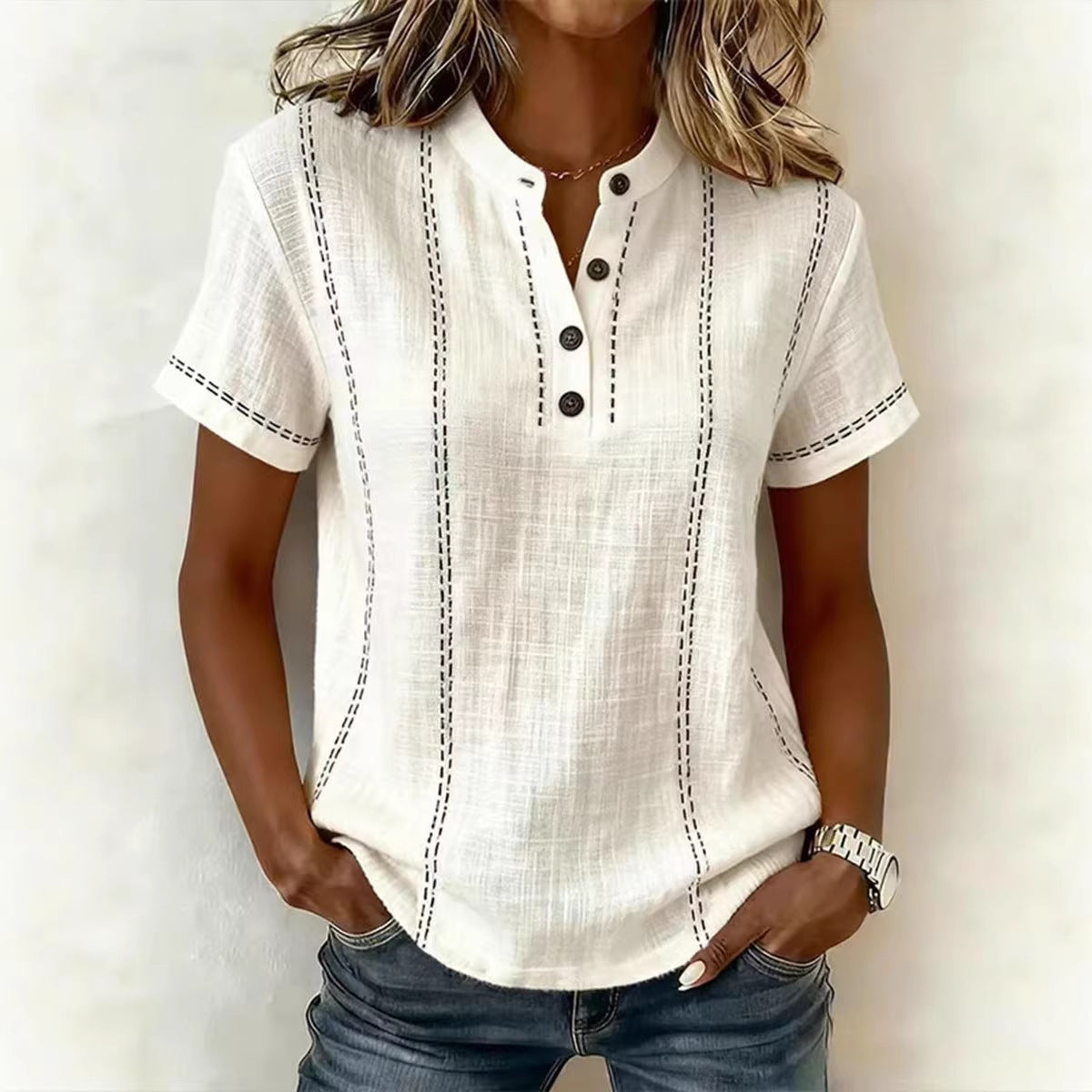 👚⏳ Wyprzedaż 50% ✨【S-3XL】Nowa letnia koszula z krótkim rękawem z bawełny i lnu, wygodna i przewiewna, modna i uniwersalna.