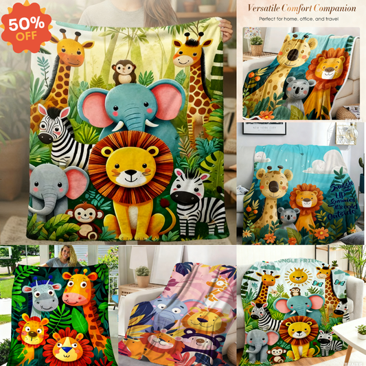 🔥 Manta de franela de alta calidad con estampado animal, gruesa y cómoda, ideal para sofá, descanso y siesta.