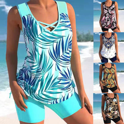 🔥【Poslední den - sleva 50 %!】【S-5XL】🩱 Módní dvoudílné rychleschnoucí plavky s potiskem – pohodlné a stylové, perfektní volba na léto 🌊🌴
