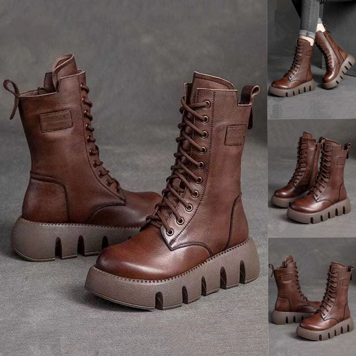 ⏳ 50% popusta 👢【35-40】Visokokvalitetne ručno izrađene ženske čizme od mekane kože s debelim potplatom, popularan model za jesen i zimu.