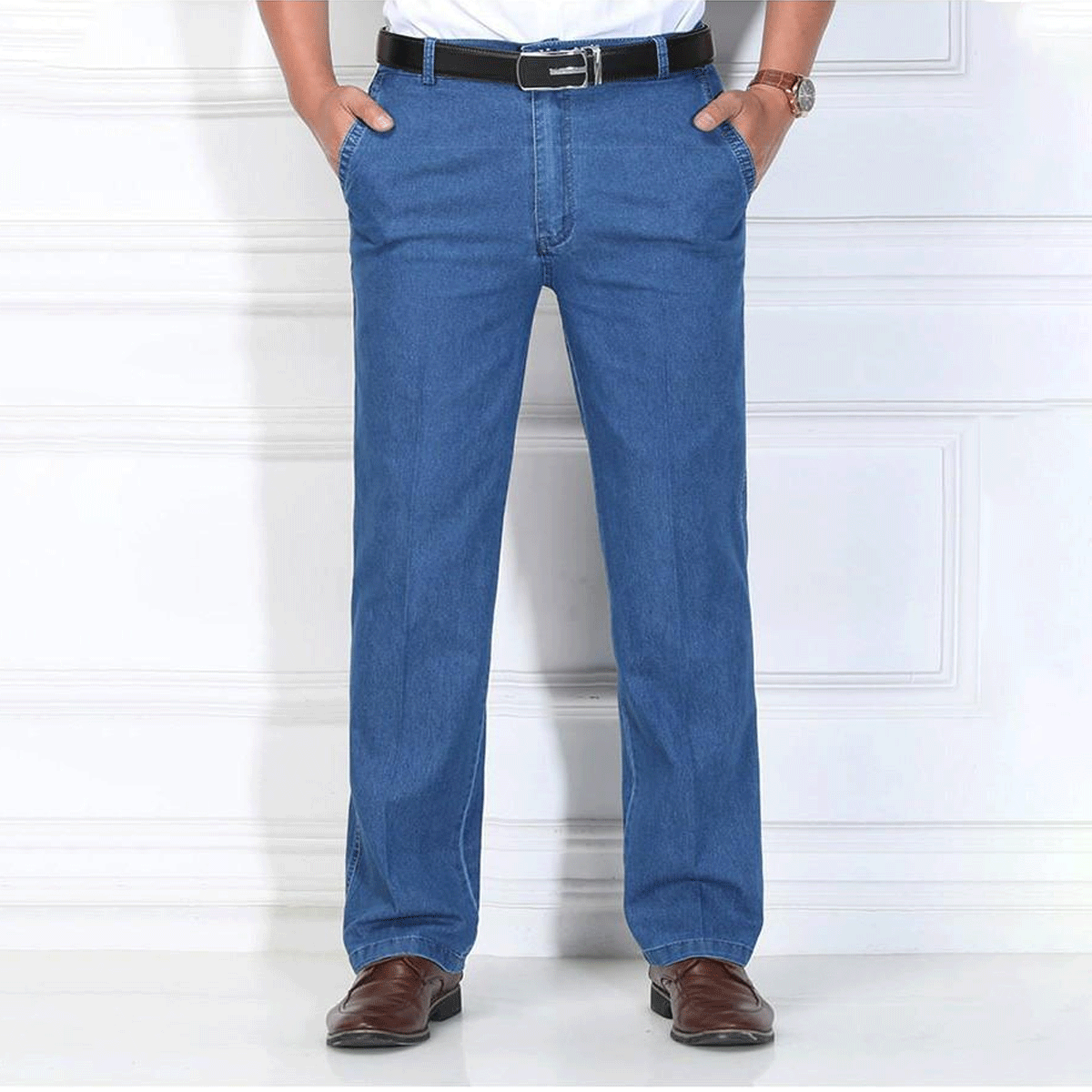 💁‍♂️👖 2024 Nove muške traperice visokog struka, elastične, prozračne  3763378
