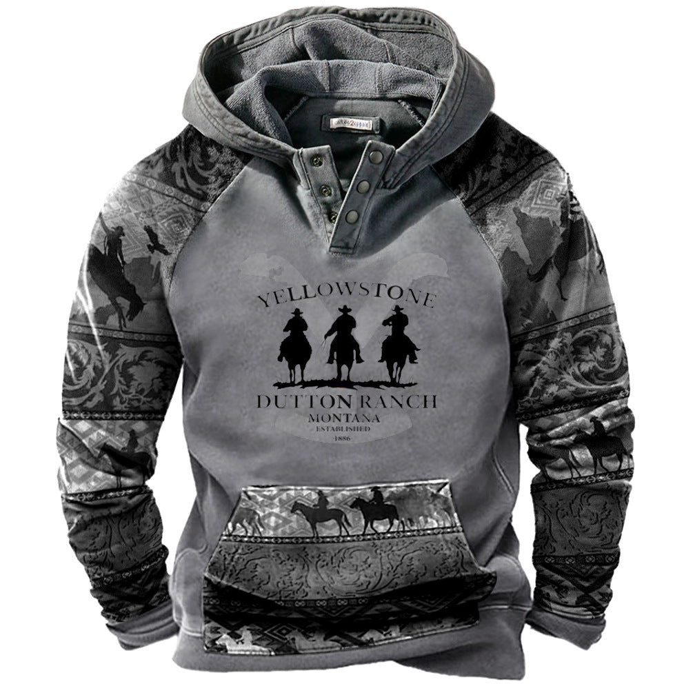 🔥【S-5XL】Muška ležerna majica s dugim rukavima i printom, zadebljana, 2025