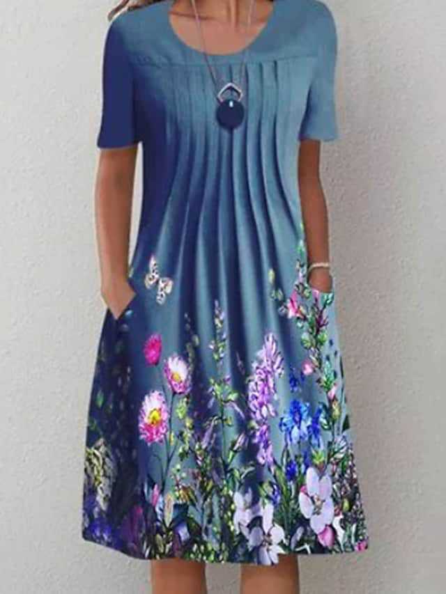 🦋 Nova ženska haljina s okruglim izrezom i printom za 2025. (S-3XL)
