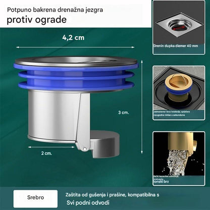 🔥Kupite jedan, drugi gratis 🕳 Univerzalni podni odvod od mesinga s dezodorirajućom jezgrom protiv neugodnih mirisa 🚿✨