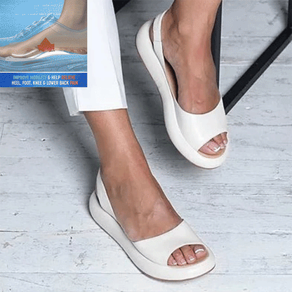 ⏳ Poslední den 50% sleva【35–43】👡 Dámské módní sandály s otevřenou špičkou, vyrobené z měkké kůže, s tlustou odpruženou podrážkou.