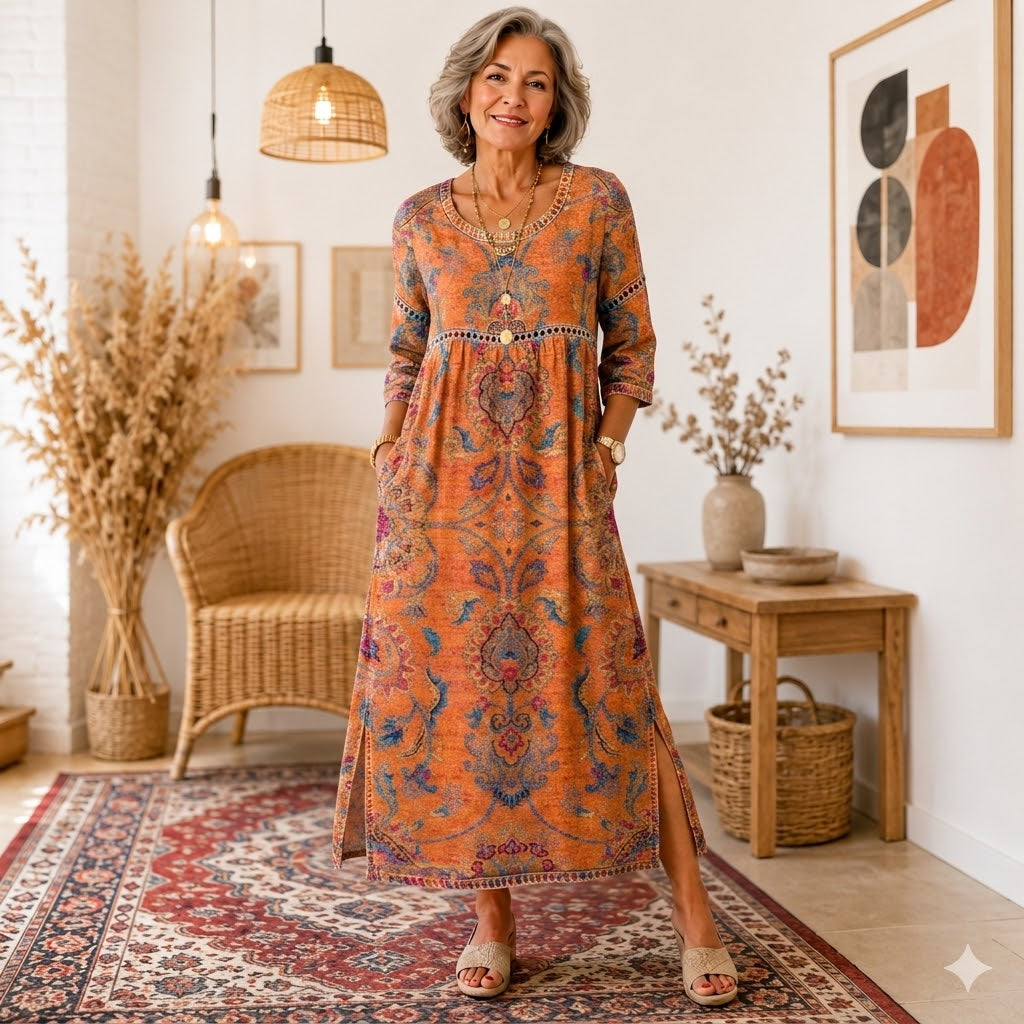 👗【S–5XL】Nové letní retro šaty s módním potiskem – lehké, prodyšné a pohodlné na každodenní nošení