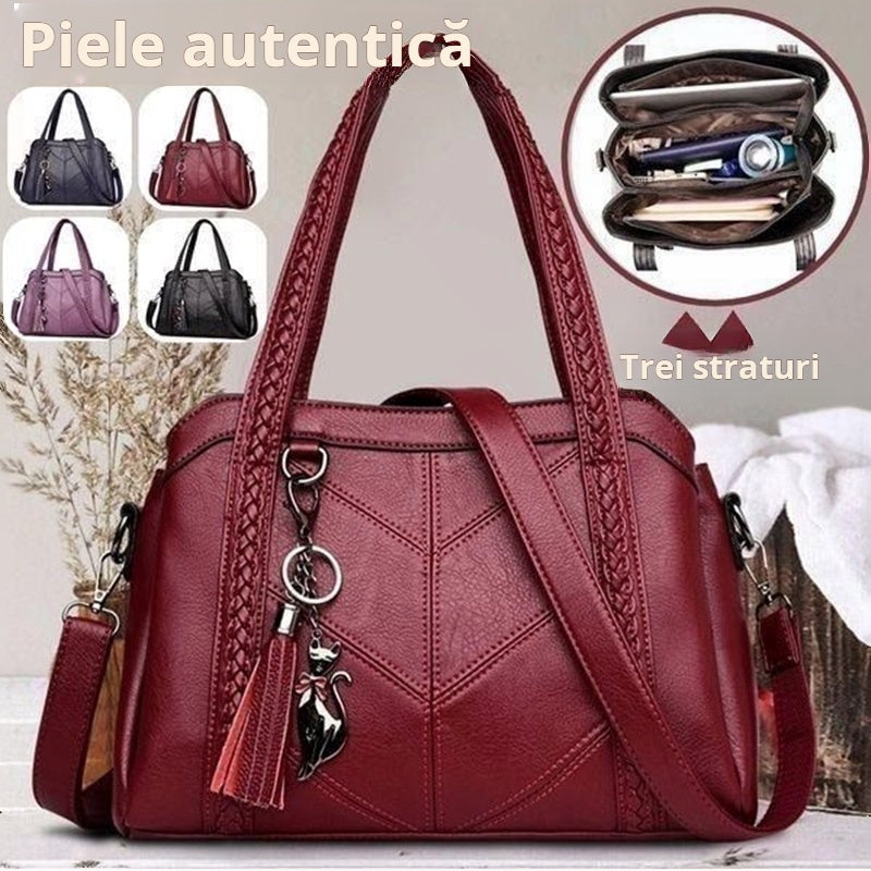 👜 Bolso clásico retro de gran capacidad y múltiples compartimentos para mujer, nuevo modelo 2025 de piel suave