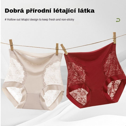 💕【balení 5 ks】Dámské krajkové kalhotky, bezešvé provedení, vysoká elasticita, tvarování bříška a zvednutí hýždí ✅ Platba na dobírku