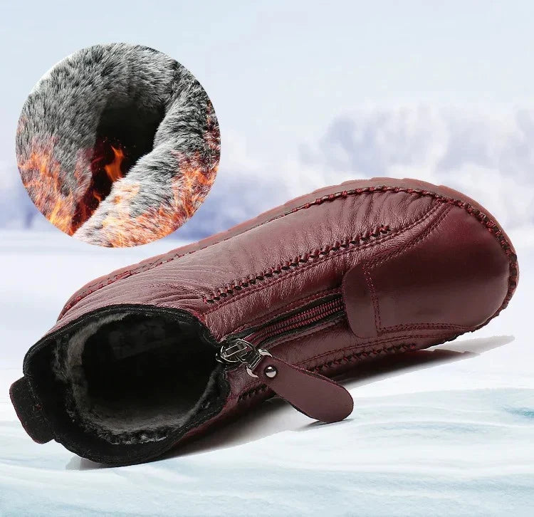 ✨【35-41】Ręcznie wykonane damskie botki,  z prawdziwej skóry, wodoodporne i antypoślizgowe