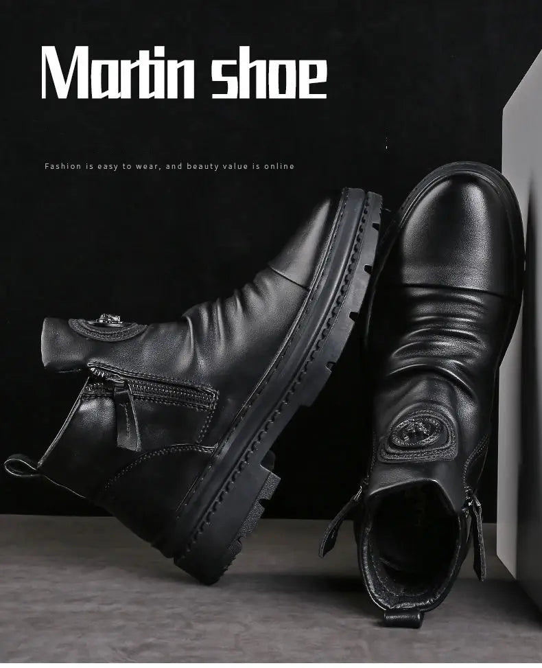 🔥⏳【39-44】2025 nove visokokvalitetne moderne muške čizme od prave kože ručno izrađene