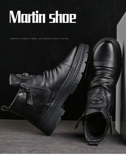 🔥⏳【39-44】2025 nove visokokvalitetne moderne muške čizme od prave kože ručno izrađene