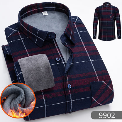 👔 【L-5XL】Męska zimowa biznesowa koszula z długim rękawem, ciepła i elegancka