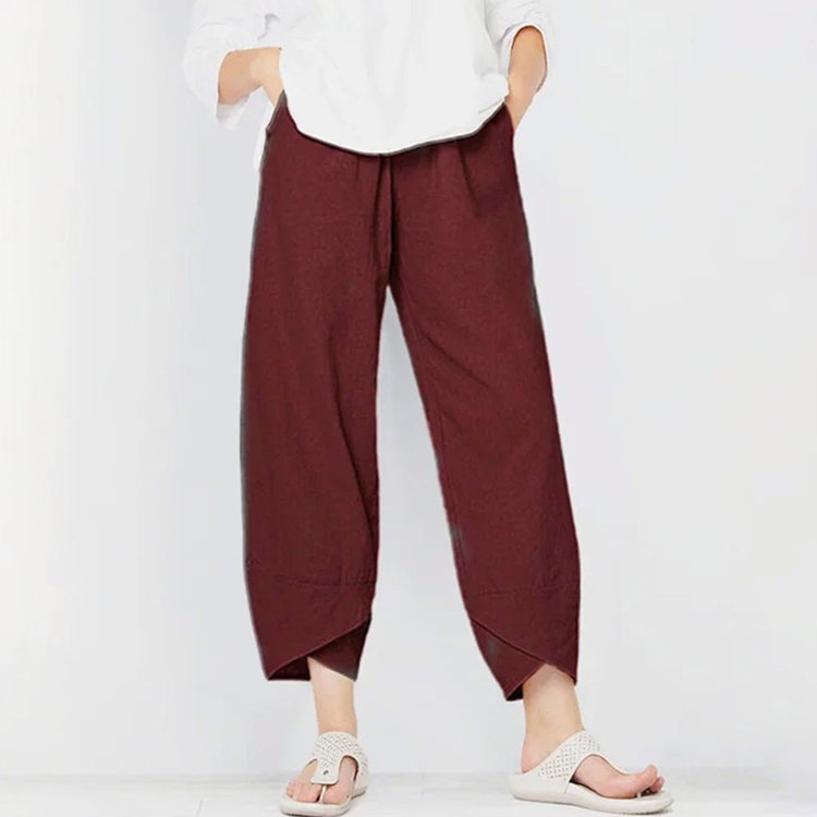 ✨【S-5XL】Letní volné kalhoty z bavlny a lnu, prodyšné a pohodlné, vysoce kvalitní materiál