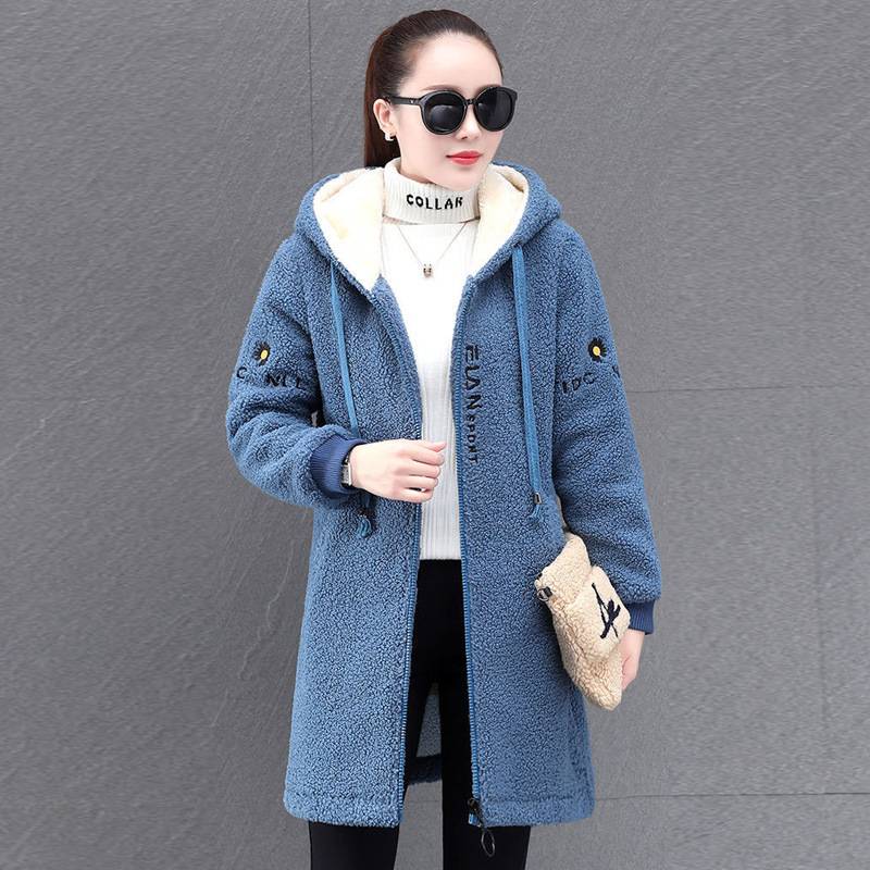 🥰【M-4XL】Nova modna zimska srednje duga ženska jakna od debele i tople koraljne tkanine