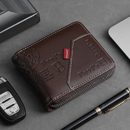 🔥🔥【Kupite 1, dobite 1 gratis】Nova in elegantna moška kratka denarnica z zadrgo v retro slogu.