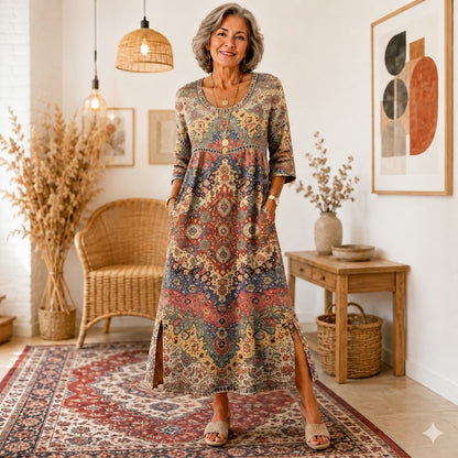 👗【S–5XL】Nové letní retro šaty s módním potiskem – lehké, prodyšné a pohodlné na každodenní nošení