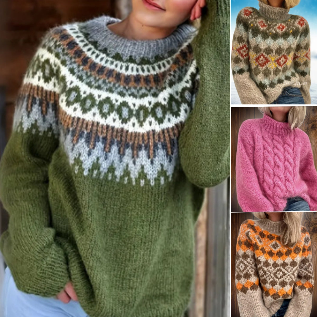 ✨【S-2XL】Seis modelos disponibles, jersey de punto de cuello alto para mujer de alta calidad, moderno y cómodo