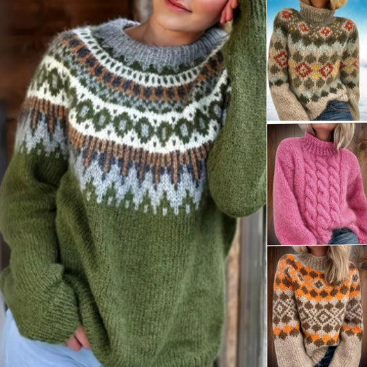 ✨【S-2XL】Seis modelos disponibles, jersey de punto de cuello alto para mujer de alta calidad, moderno y cómodo