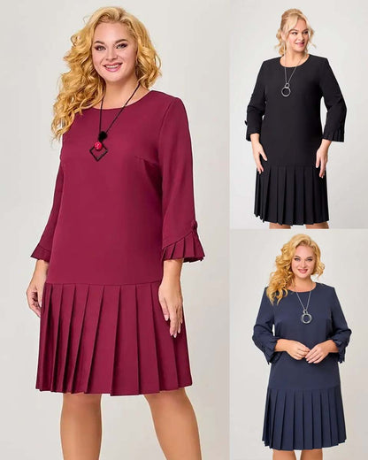 👗 【S-5XL】Νέο κομψό ρετρό πλισέ φόρεμα, άνετο και ευκολοσυνδύαστο