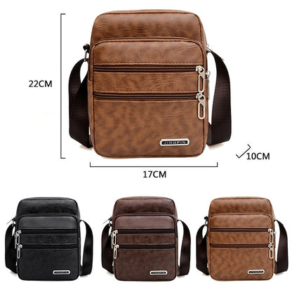 Nuevo bolso bandolera para hombre de alta calidad y gran capacidad, hecho de cuero PU