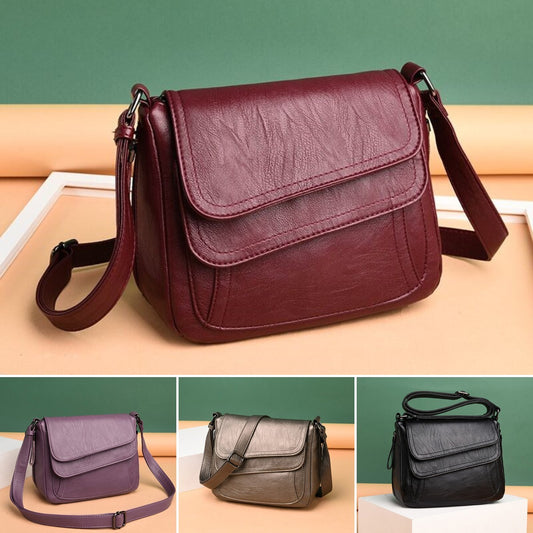 👜Nová módní měkká kožená čtvercová kabelka 2026, velká kapacita