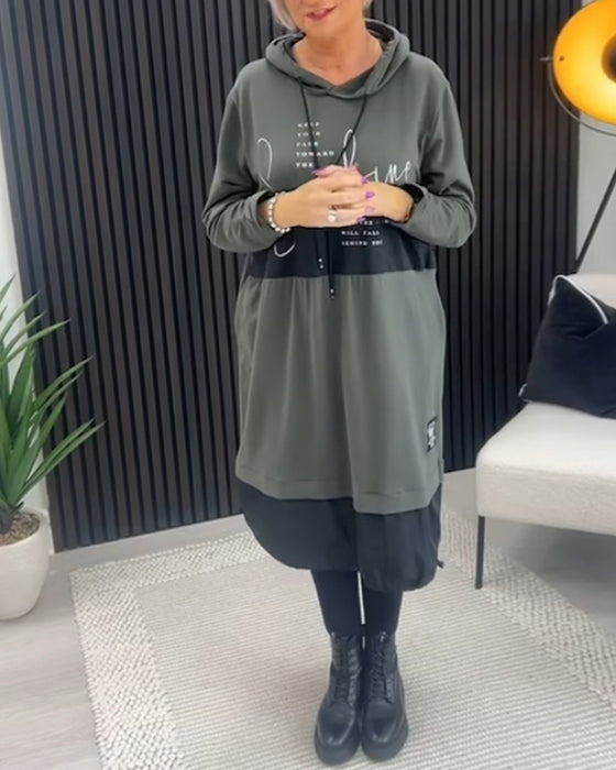 🔥🥰 Plus size mintás ruha, divatos őszi-téli viseletre
