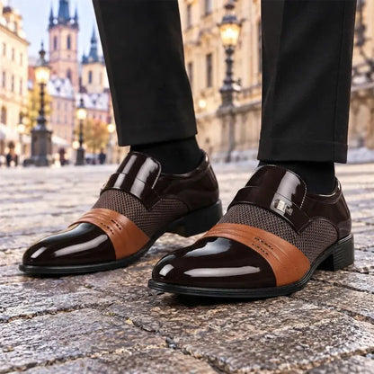 👞50% kedvezmény💁‍♂️【38-48】Új stílusú, valódi bőr férfi üzleti cipő, puha és kényelmes