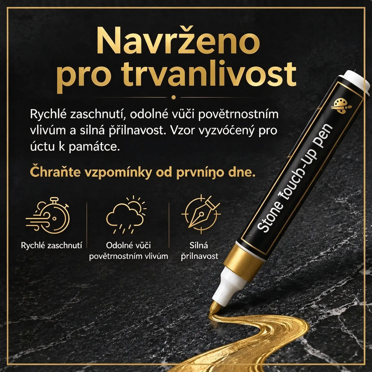 [Kup 1, dostaneš 1 zdarma] 🖍️ Voděodolný opravný marker, odolný proti vyblednutí, pro obnovu a přebarvení nápisů na kamenných deskách