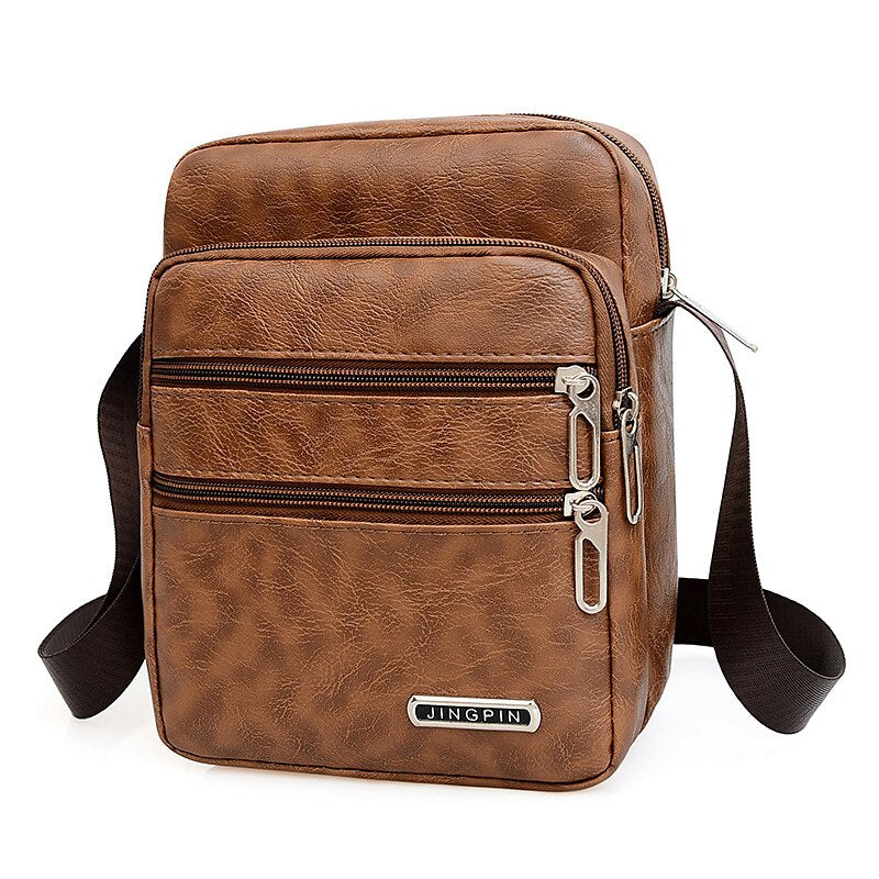 Nuevo bolso bandolera para hombre de alta calidad y gran capacidad, hecho de cuero PU