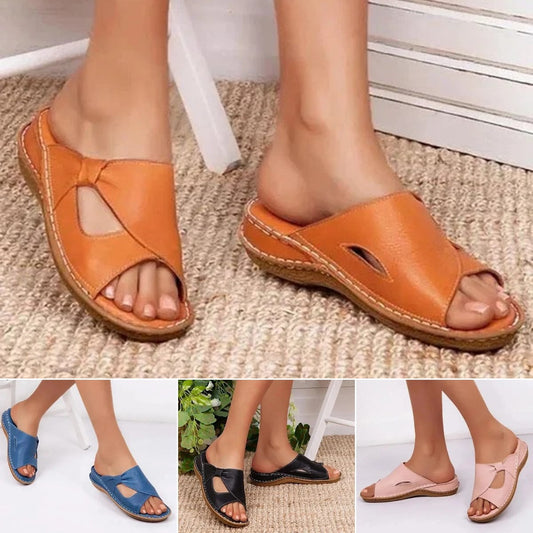 👡【35-43】Nowe stylowe i wygodne kapcie damskie.Materiał skórzany, wygodny w noszeniu.Na każdą porę roku