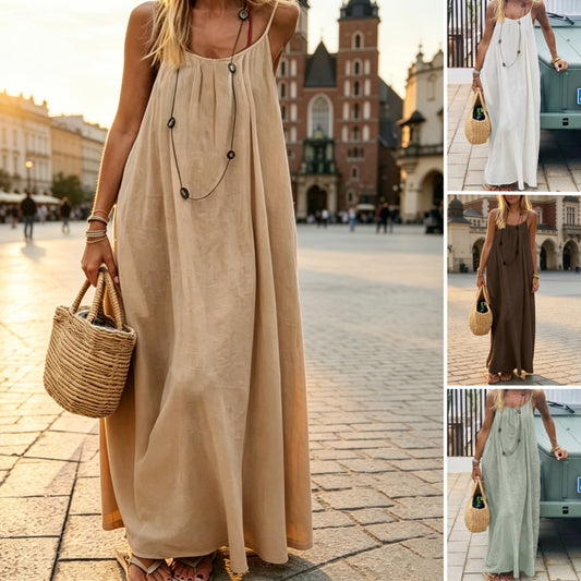 ✨【S-3XL】Letní elegantní šaty na ramínka, prodyšné a pohodlné, ležérní a univerzální