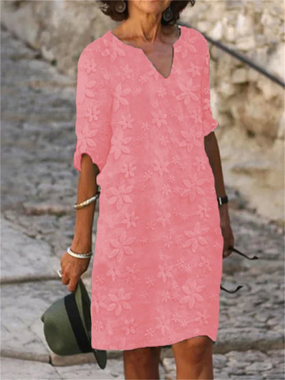 👗【S-5XL】Haljina od pamuka i lana s cvjetnim printom