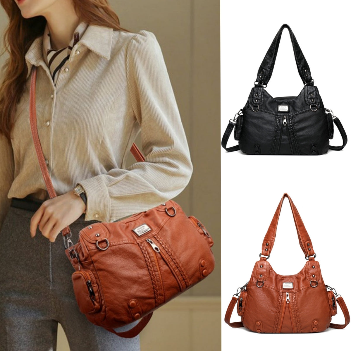 👜【50% ZNIŻKI】🔥 Nowa miękka skórzana torba na ramię o dużej pojemności 2025