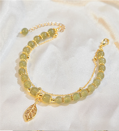 ✨Nový 14K zlatý náramok Hetian Jade