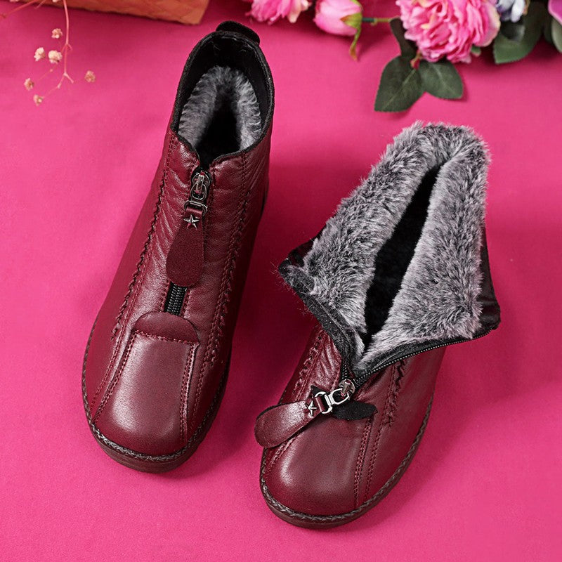 ✨【35-41】Ręcznie wykonane damskie botki,  z prawdziwej skóry, wodoodporne i antypoślizgowe