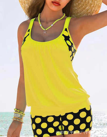 🏖️【S-5XL】✨ Stylové lehké letní plavky s puntíkovaným vzorem, prodyšné a pohodlné