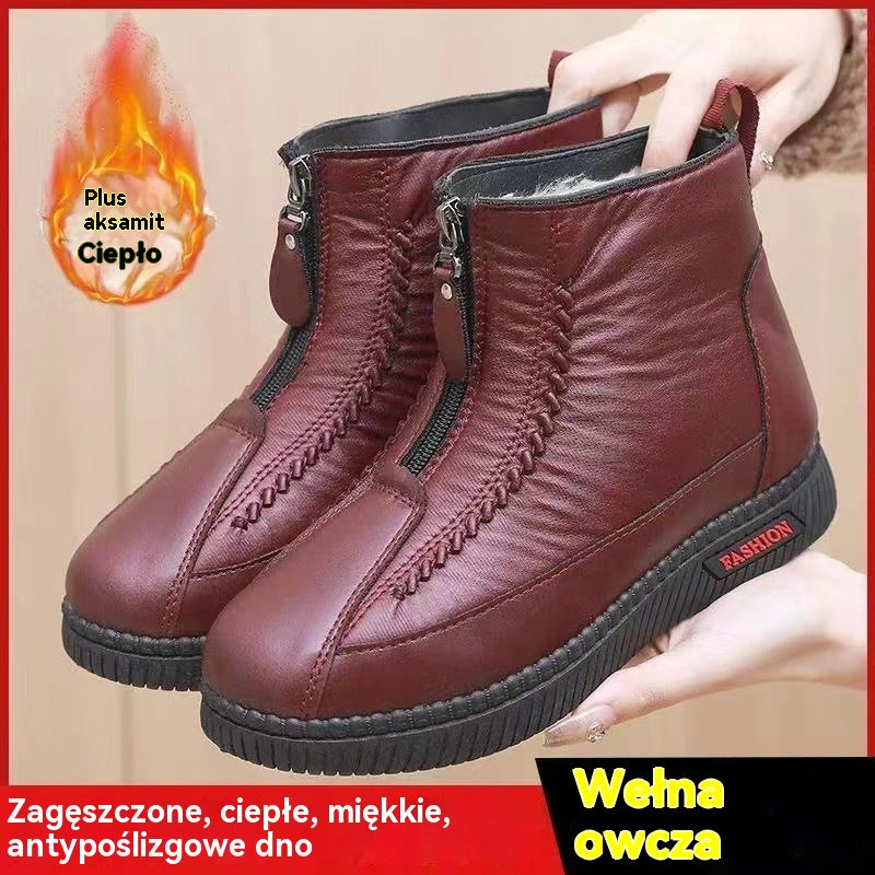 ✨【35-41】Ręcznie wykonane damskie botki,  z prawdziwej skóry, wodoodporne i antypoślizgowe