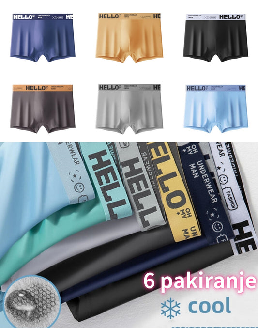 🔥【6 komada】🩲Antibakterijsko pamučno donje rublje od ledene svile za muškarce