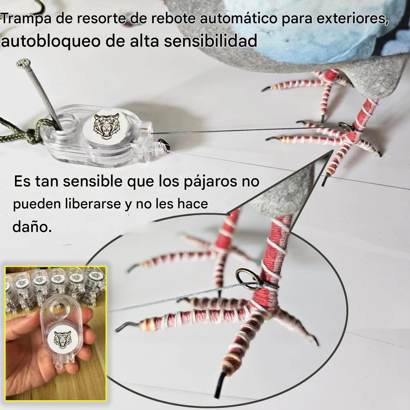 🐓🐦【Set de 4 piezas】🔥 Trampa de resorte para exteriores, trampa de bloqueo automático de alta sensibilidad