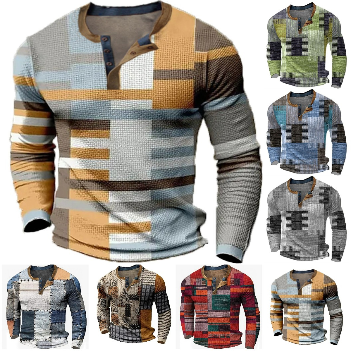 👔【S-4XL】Męska, jesienna, nowa, wygodna, długorękawa koszula z nadrukiem