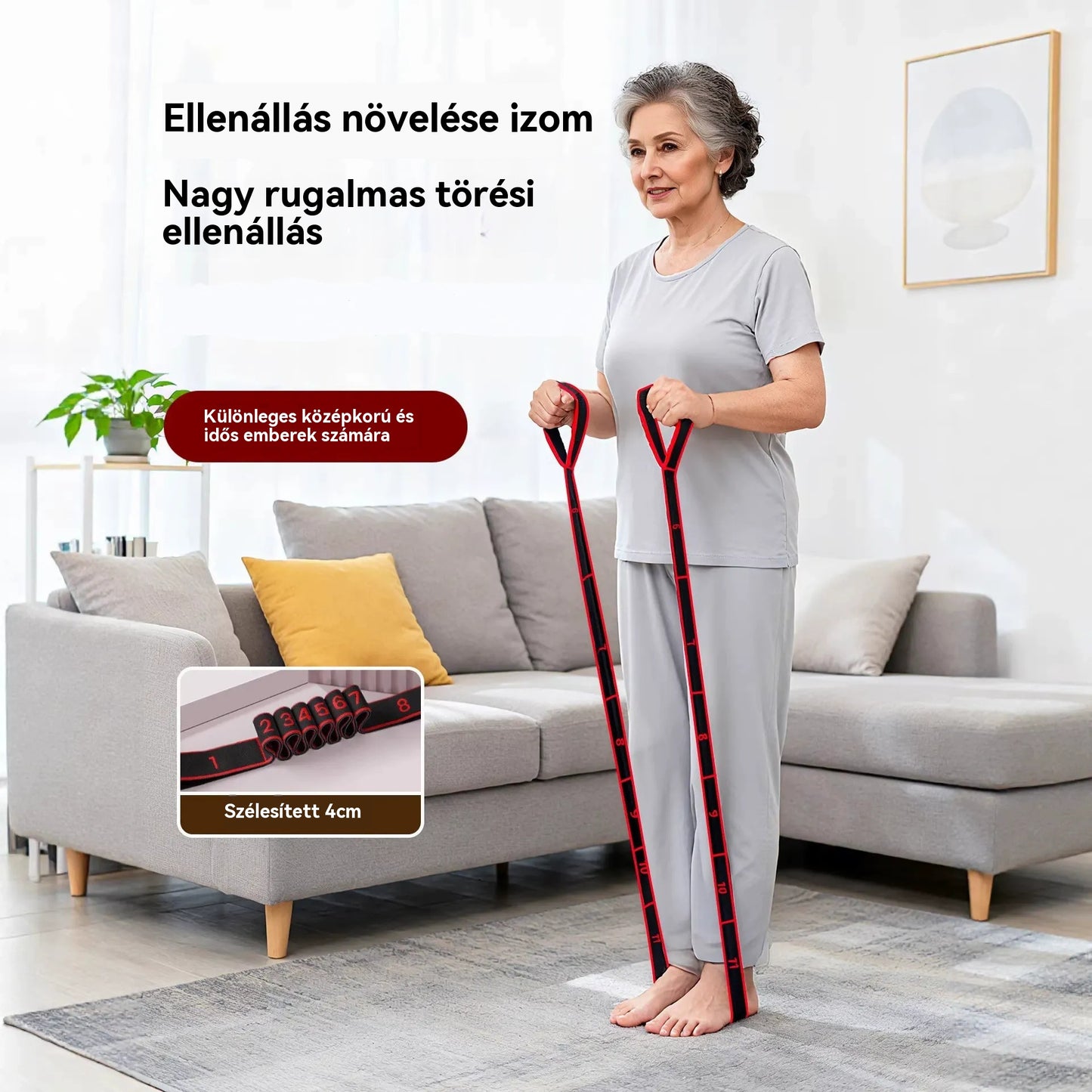 🦵👍【Vásárolj 1-et, és kapj 1-et ingyen】😍 Ellenállási gumiszalag izomépítéshez és lábnyújtáshoz, rugalmas szalag középkorú és idősebb emberek számára.
