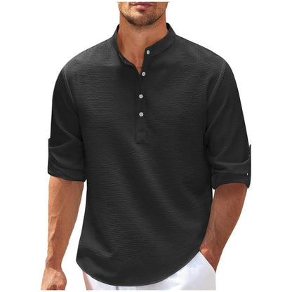 😍 Letní bestseller 🔥【M–3XL】Nová pánská prodyšná bavlněno-lněná košile s krátkým rukávem – pohodlná, lehká a snadno kombinovatelná
